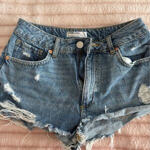 garage mini festival cheeky denim shorts